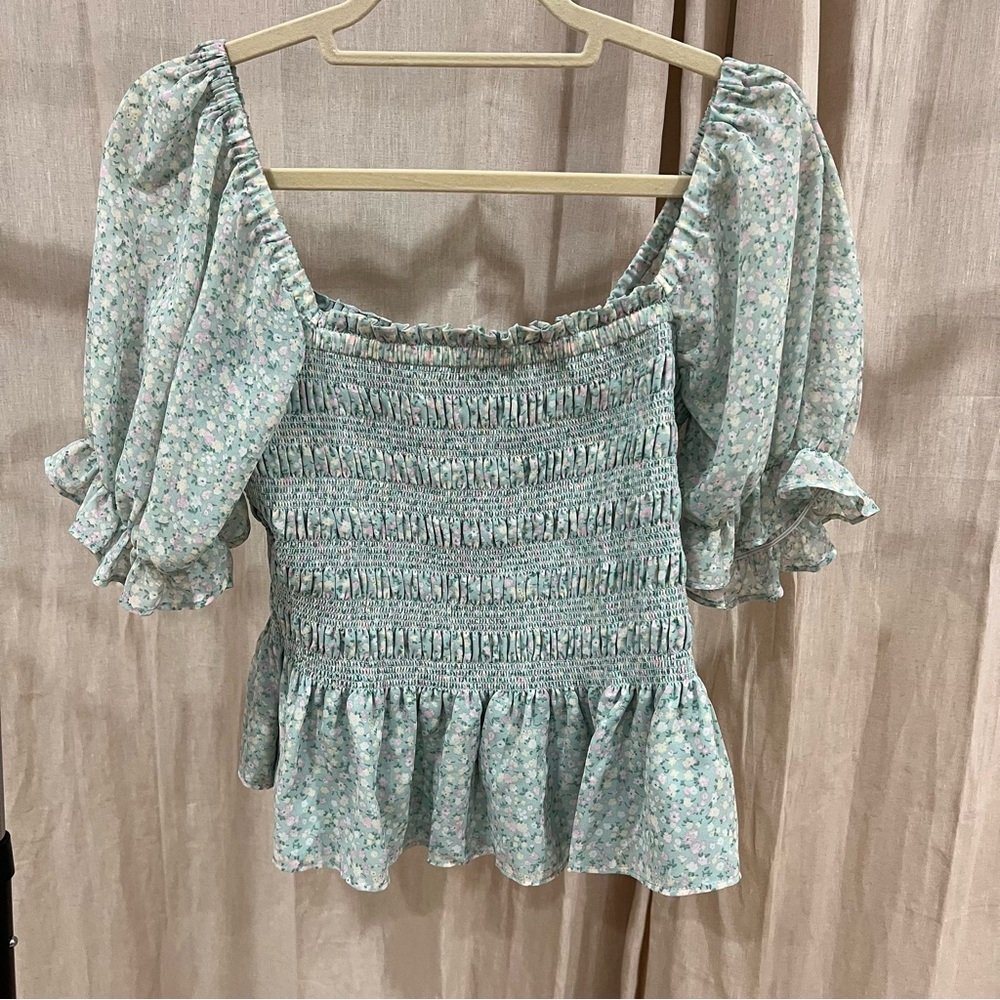 Leyden Pastel Floral Smocked Blouse